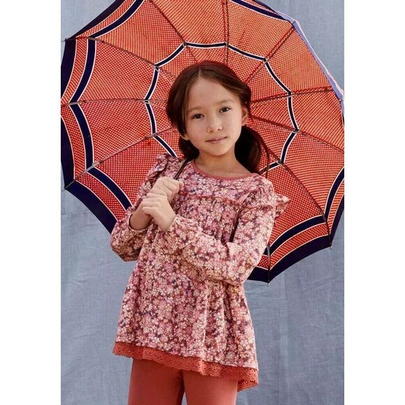 Matilda Jane Just Imagine Alma Girls Floral Print Ruffle Top 8 NWT - Picture 1 of 11